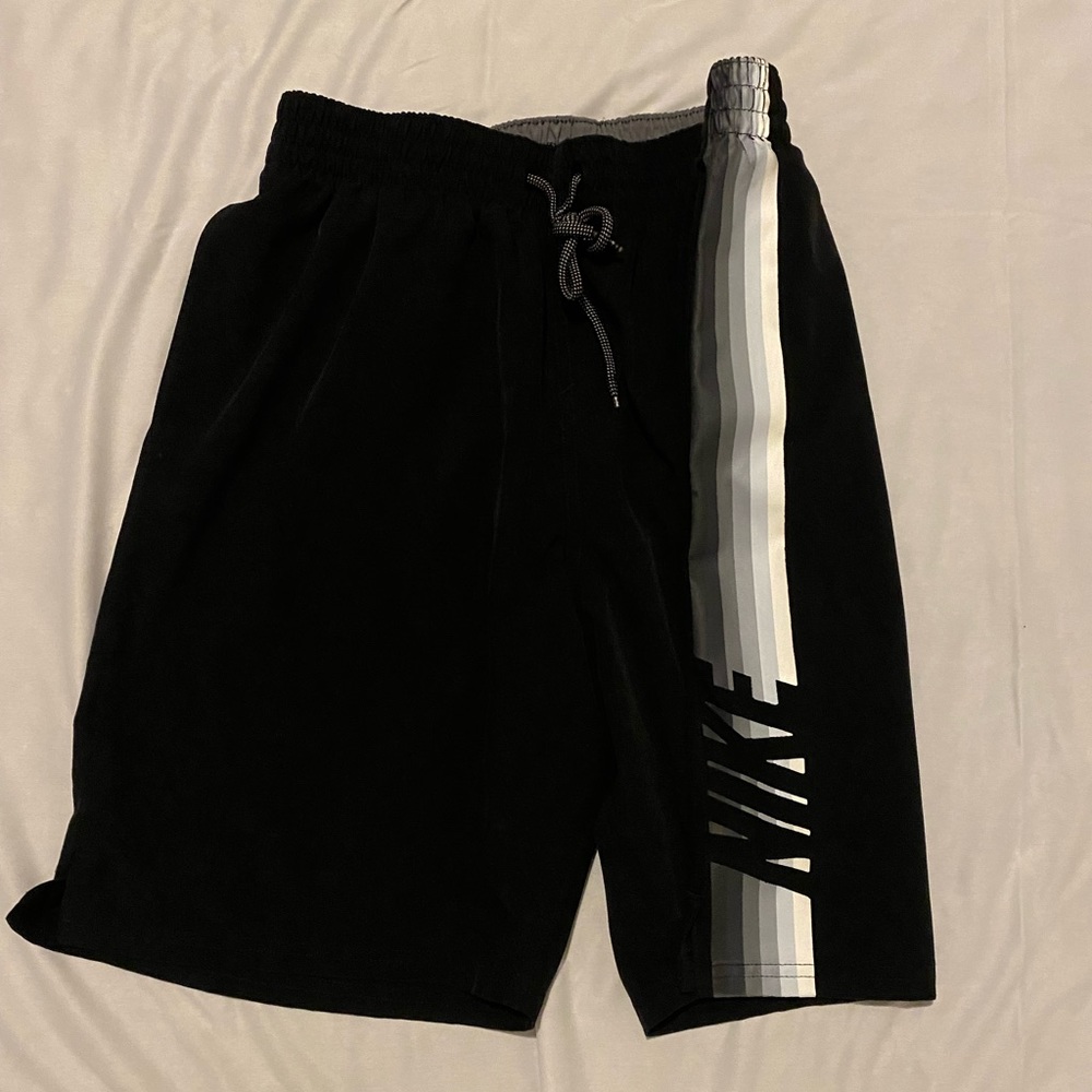 Nike Mens Lined Basketball Shorts Elastic Waste Drawstring White And Black 30 W